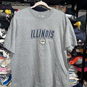 Vintage Nike University Of Illinois Gray Football Shirt Size Large